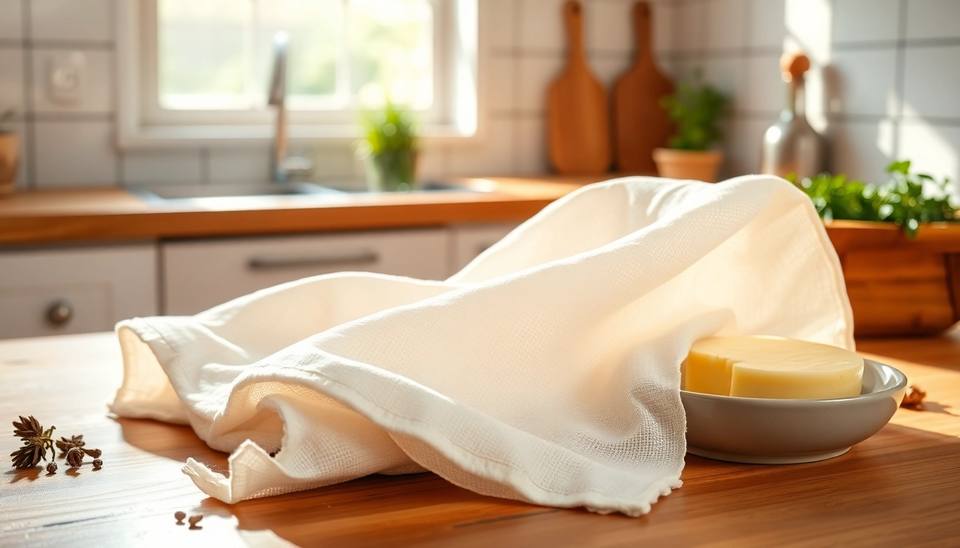 Kaasdoek perfect voor het maken van kaas, uitgelicht met verse ingrediënten.