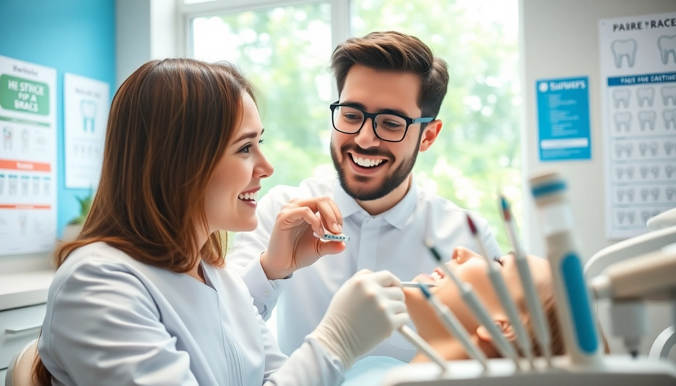 Adjusting braces Myrtle Beach in a modern orthodontic clinic with a professional atmosphere.